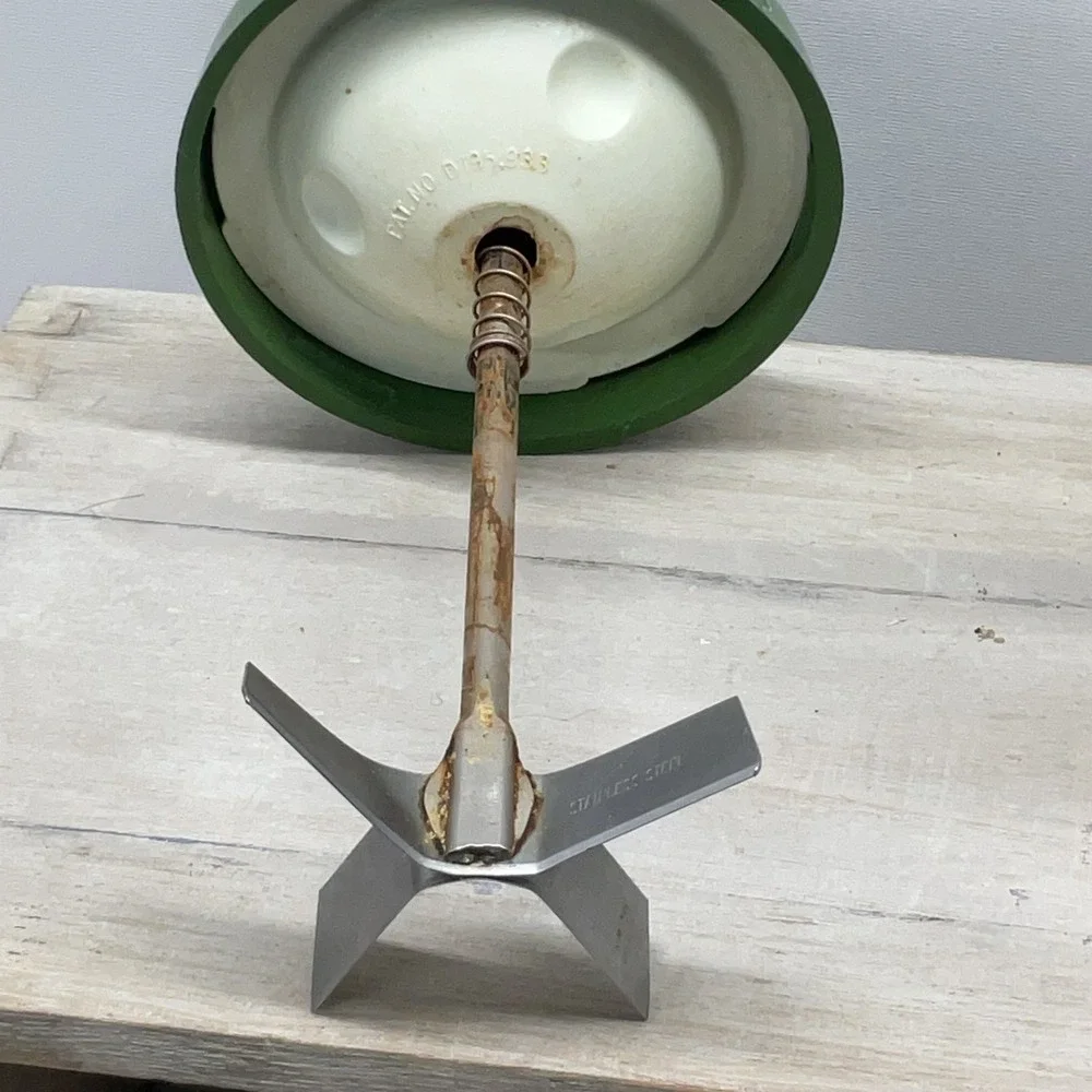 Federal Housewares Vintage Nut Chopper Green Glass Manual Grinder MCM